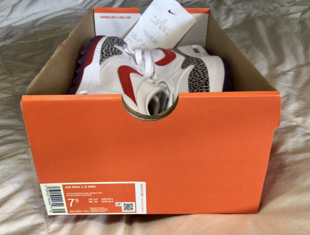 Nike Air Max 1 Golf NRG Habanero Red  Safari Cement Spikeless BQ4804-101 Mens 11 Air Max 1 Golf NRG  main image 4