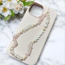 Rose Quartz Phone Strap Personalised Mobile Strap Phone Charm Any Name