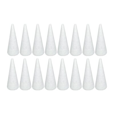 16PCS Craft Foam Tree Cones 2.37 x 5.56 Inch for Christmas DIY Holiday Decor