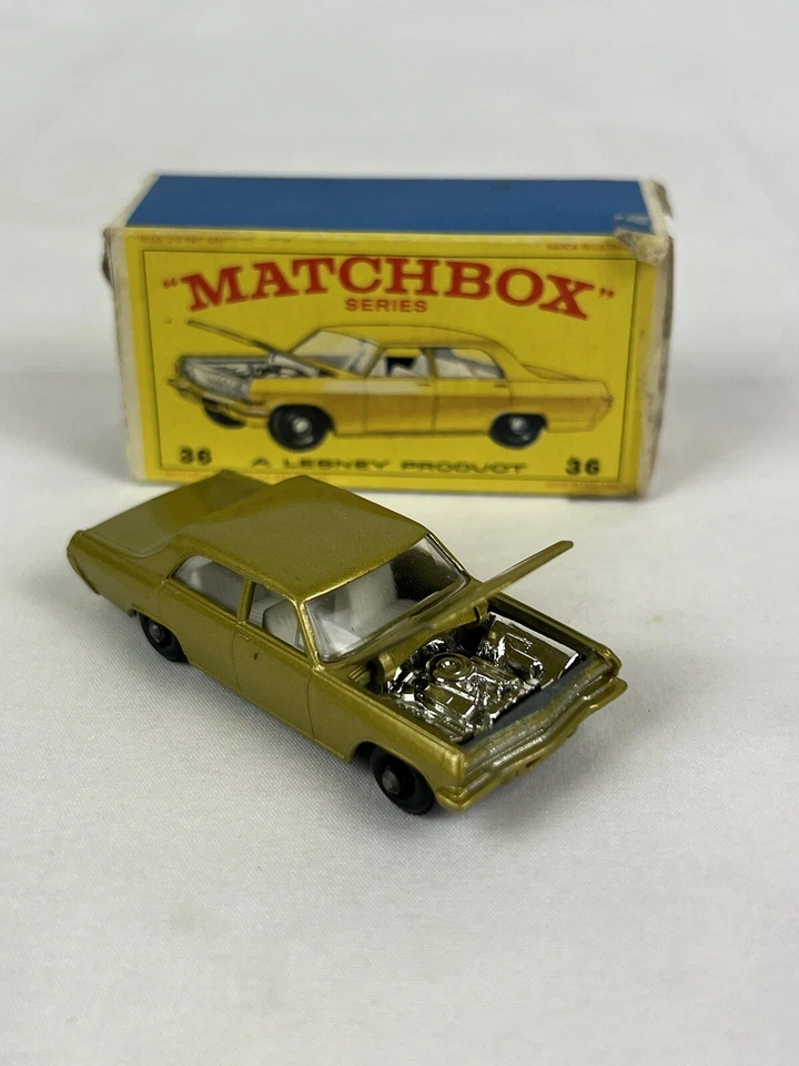 Vintage Matchbox Lesney MOKO / #36 Opel Diplomat w/ Original Box / 1966 - Image 3 of 4