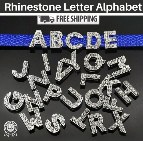 A-Z Slide Letters Charms Rhinestone Name Personalised Collars DIY Bracelet Bling - Picture 3 of 7