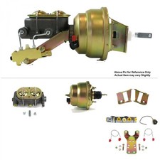 1958-64 Chevy Bel Air 409 Firewall Mount Pwr 7 Dual Brake Booster Kit Discdisc