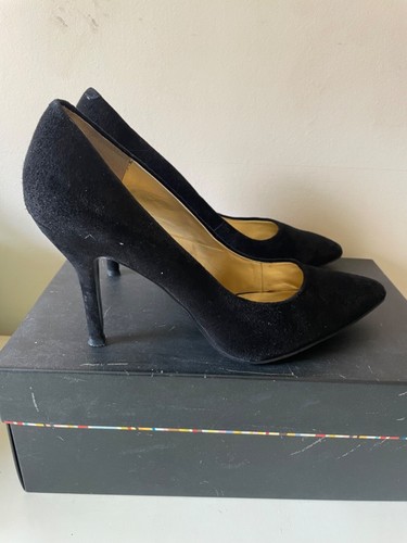TACONES ALTOS DE GAMUZA NEGROS NINE WEST TALLA 6.5/39.5 - Imagen 2 de 4