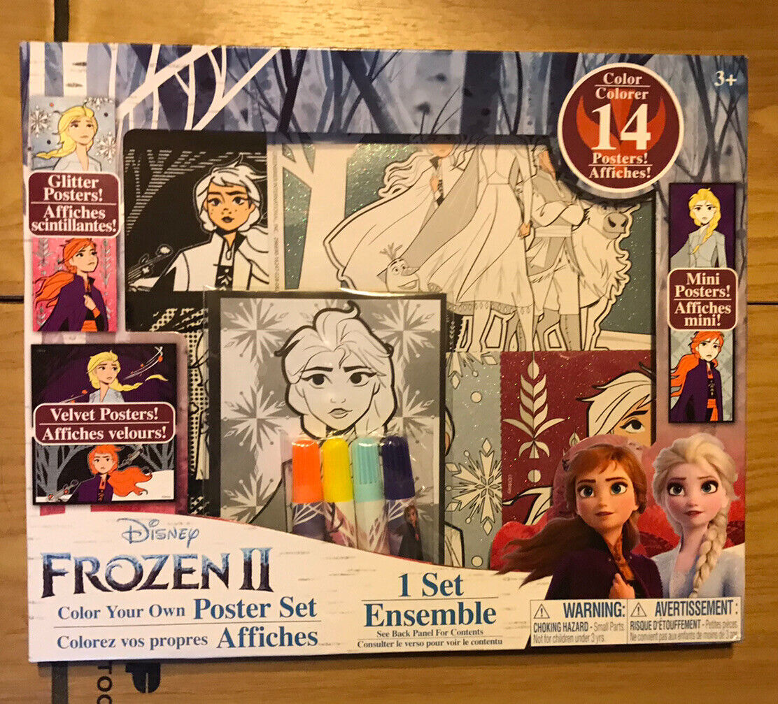 NEW DISNEY FROZEN VELVET COLORING SHEET W/ MARKERS