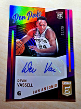 2020-21 Donruss Elite Pen Pals Auto DEVIN VASSELL Purple Rookie Holo /25 Mint RC