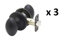 *LOT OF 3* Copper Creek Egg Black Passage Hall/Closet Door Knob (EK2020BC) *NEW*
