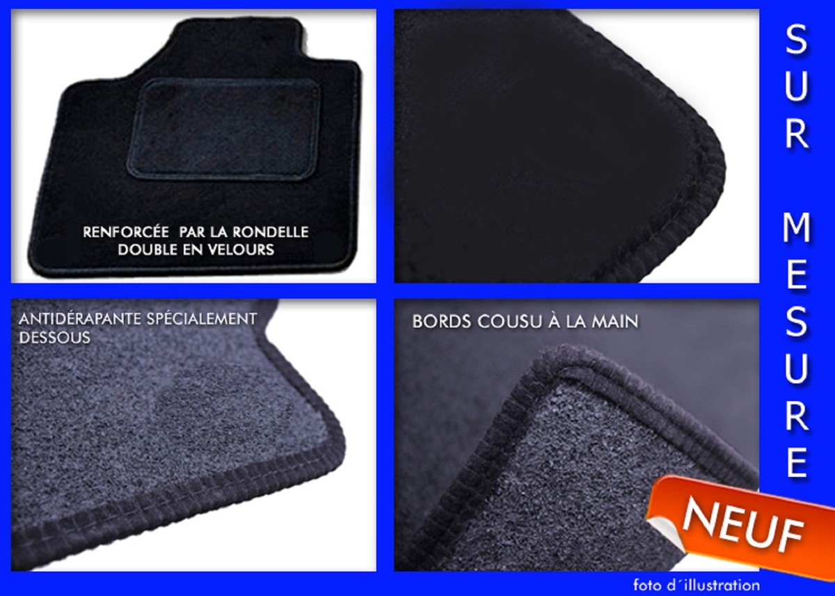 J&J AUTOMOTIVE Tapis De Sol Sur Mesure Peugeot 2008 Depuis 2020 - Velours Noir 4 Pièces