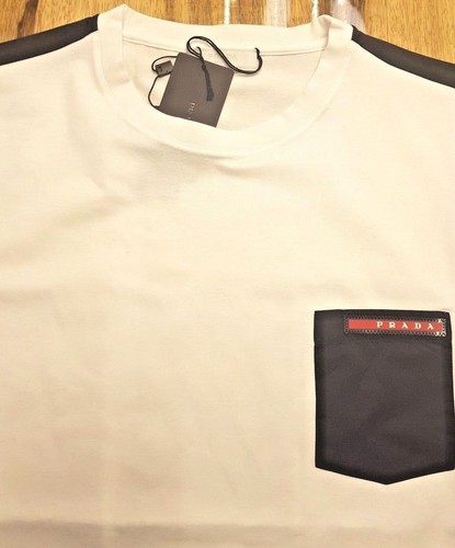PRADA T-shirt Short Sleeve White Blue 