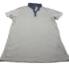 Brave Soul London White And Blue Collared T Shirt Size Large, Preppy,  Pre-Owned