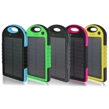 5000 mah Dual-USB Waterproof Solar Power Bank Battery Charger for Cell Phone