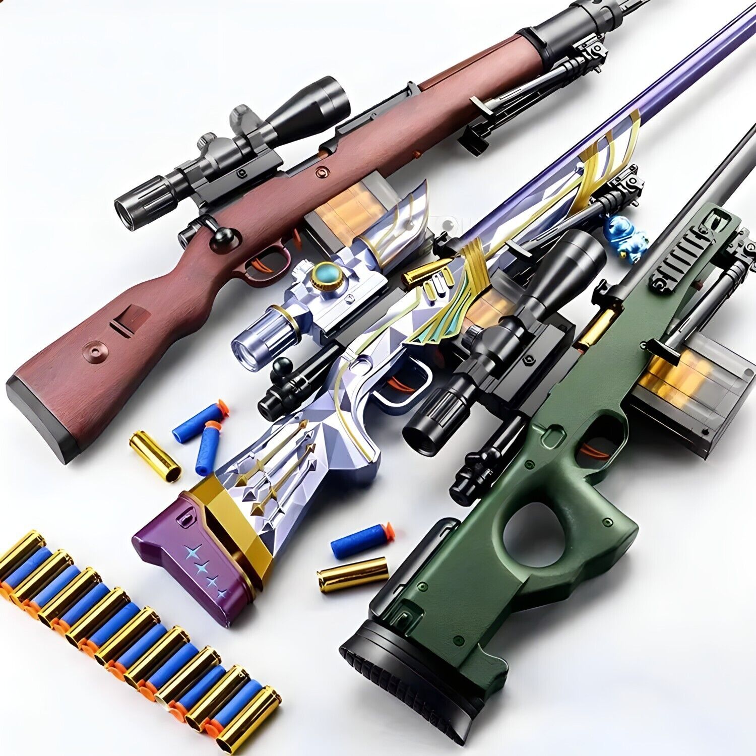 Realistic Toy Gun For Nerf Guns Darts Automatic Sniper Rifle With