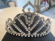 Vintage Rhinestone Prom Queen Crown / Tiara 1950's EUC Original Owner
