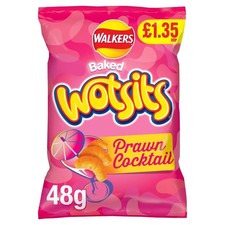 Walkers Wotsits Prawn Cocktail Snacks Crisps Pack of 18 X 48g
