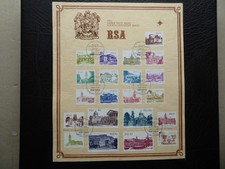 RSA Südafrika Schmuckblatt mit 601 - 617 + 618 - 621, - 21 Werte