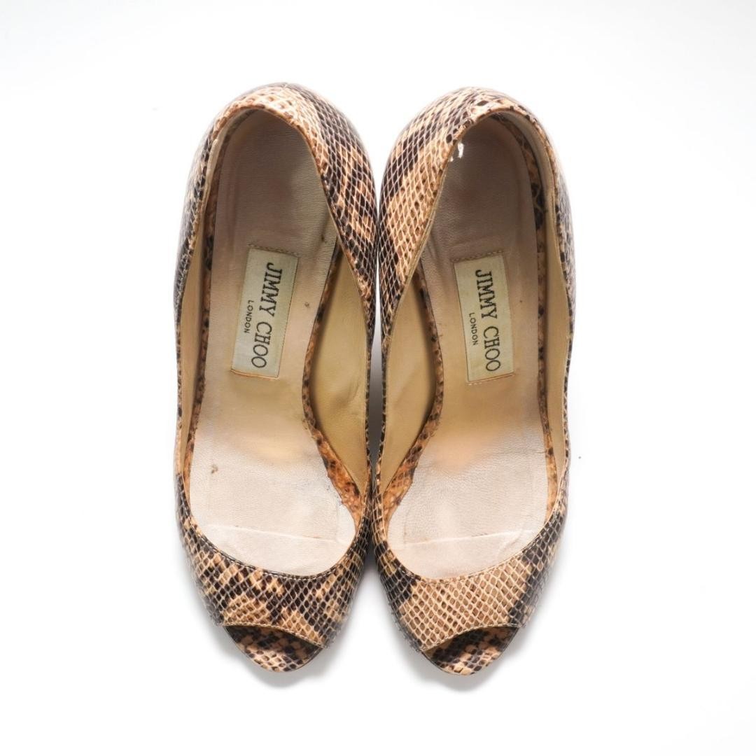 Rare JIMMY CHOO Python Print Open Toe High Heels … - image 2