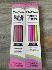    2 Pack Char Charms   Tumbler Straws Glitter Pack   Fits 30 Oz   BPA Free
