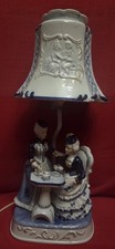 VINTAGE THE LEONARDO COLLECTION PORCELAIN BLUE WHITE TWO LADIES AND A TEA PARTY