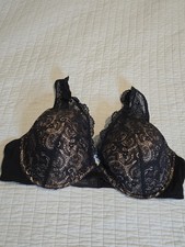 ThirdLove 24/7 Lace Contour Plunge Bra 40D Black Nude Underwire Excellent