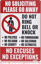 No Soliciting Sign for House,No Soliciting Signs for Home Do Not Knock Please...
