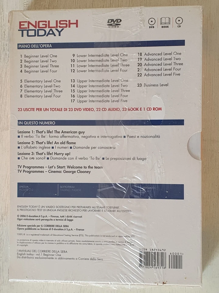 DVD USED DOCUMENTARIO ENGLISH TODAY BEGINNER VOL.1 BOOK + DVD - Immagine 2 di 2