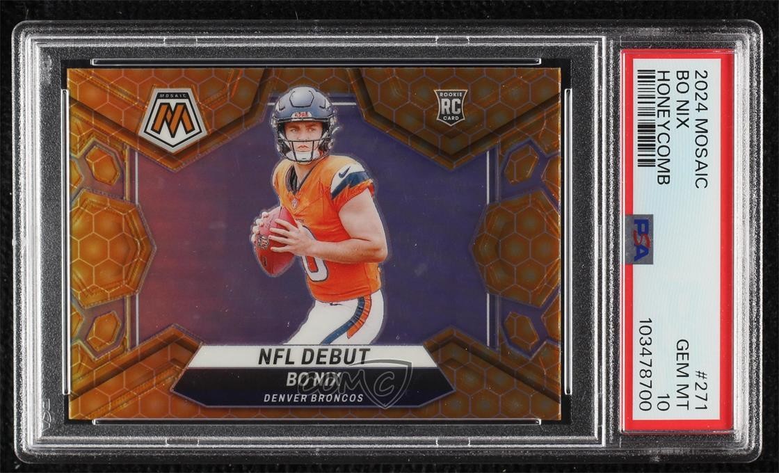 2024 Panini Mosaic NFL Debut Honeycomb Prizm Bo Nix PSA 10 GEM MT Rookie RC 0ma6