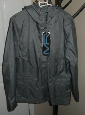 Mack Russo Jacket Mens Medium Gray Hooded Windbreaker Lightweight NWT!!