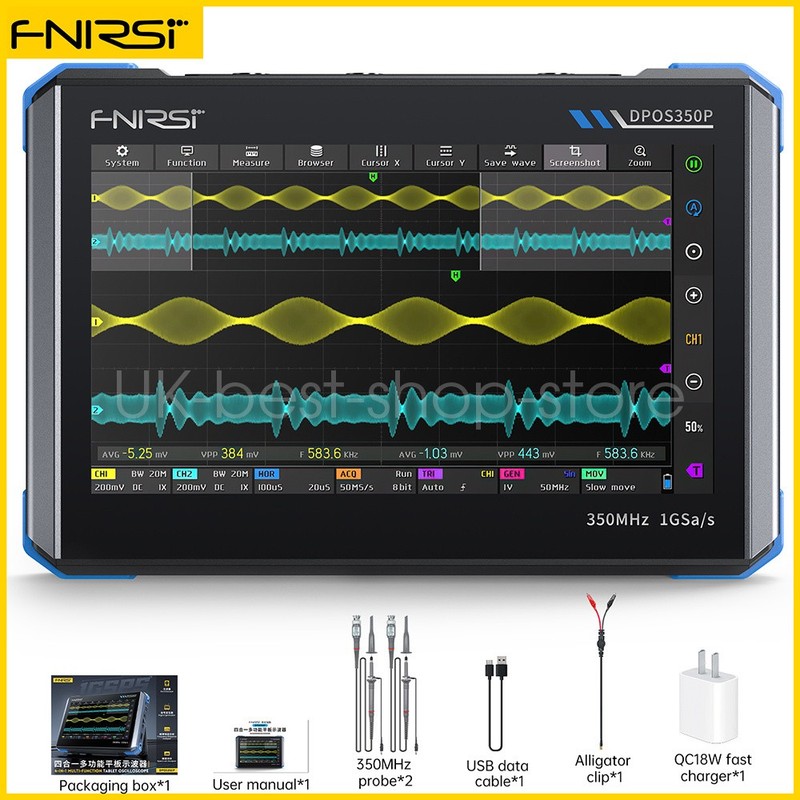 FNIRSI DPOS350P 4-in-1 Digital Oscilloscope Signal Generator Spectrum Analyzer