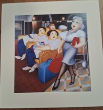 Beryl Cook mounted print - Twins