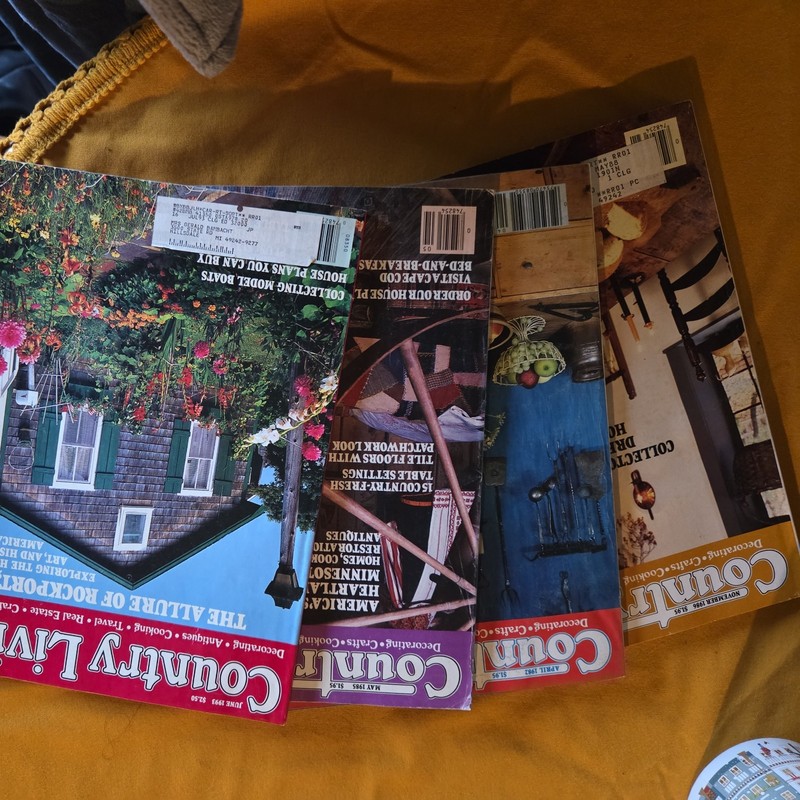 Lot of 4 Country Living Magazines June 1993, Nov 1986, April 1982, May 1985