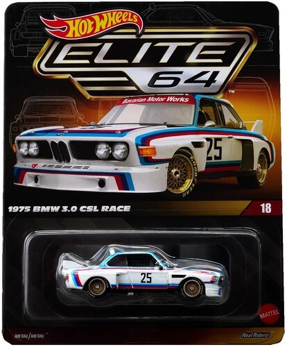 Mattel - Hot Wheels Premium: Elite 64 1975 BMW 3.0 CSL Race [New Toy] Toy Car,