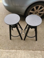 Ikea DALFRED Bar Stool Black 63-74 cm Indoor Kitchen Stool black Used