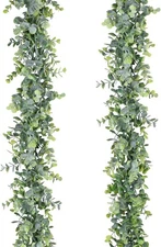 Outdoor UV Resistant Wall Decor Artificial Eucalyptus Garlands (2 Pcs)