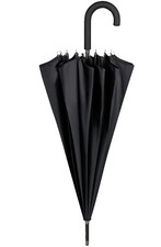Ombrello Grande Richiudibile Tinta Unita Nero Antivento Pioggia Inverno NEW