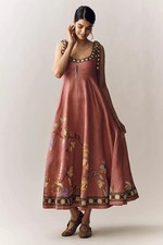 Alemais Zuri Linen Ballet Midi Sundress 690 size US 2 AU 6