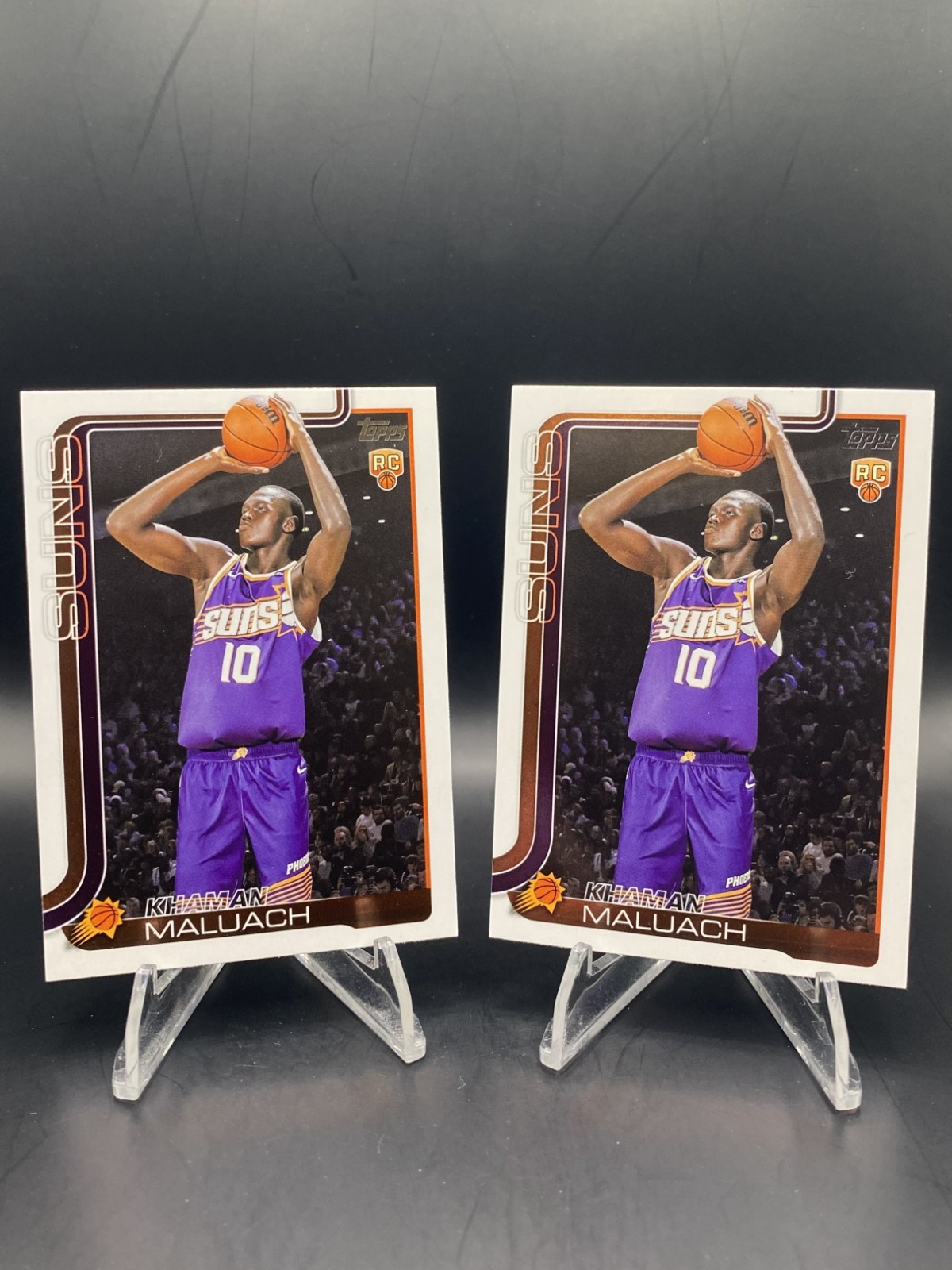 2025-26 Topps Flagship Khaman Maluach #210 Rookie Phoenix Suns RC Lot (2 cards)