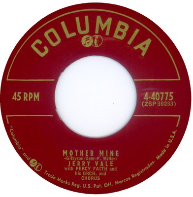 Jerry Vale With Percy Faith And His Orchestra And Chorus - Mother Mine / Tell...