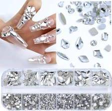 3200PCS Nail Art Rhinestones, Crystal Clear Flatback Rhinestones for Nails, Craf