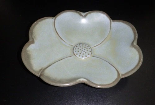 Frankoma Dogwood Pattern Trinket Bowl #204 in Prairie Green Vintage