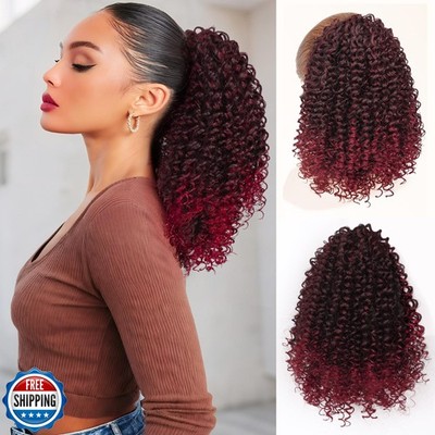 ZAVIDE Ponytail For Black Women Drawstring Ponytail Curly Hair Short Ponytail