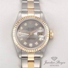 Rolex Lady Datejust Edelstahl Gelbgold 750 Diamanten 1995 Automatik Gold Stahl