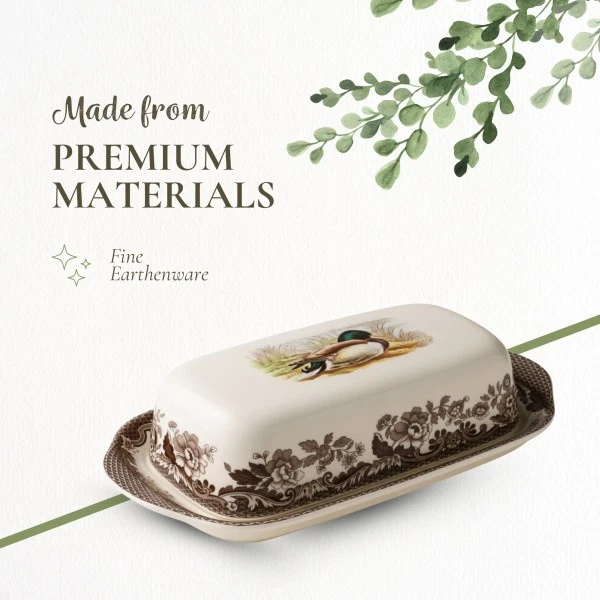Spode Woodland Covered Butter Dish - Mallard - Image 4 of 4