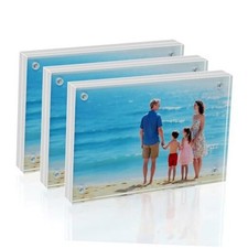 4 6 Acrylic Photo Frames 3 Pack,10mm 10mm Thick Magnetic Double 4X6 Transparent