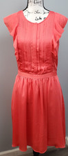 Banana Republic Dress Womens 6 Pink Pintuck Detail Empire Waist Side Zip