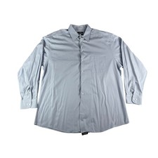 Alfani Shirt Mens 34 - 35 XL Button Down 17 inch Gray Solid Pinpoint Non Iron