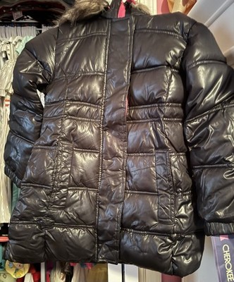 Black Hooded Puffer Jacket Full Zip Winter Girls Size 4/5 New With Tags