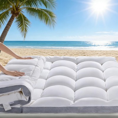 Memory Foam Mattress Topper, Extra Soft 1300 GSM Pillow Top Mattress Pad for ...