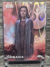 2025 Topps Chrome Star Wars 80 Leia Organa RayWave Refractor - NM CHASE SP