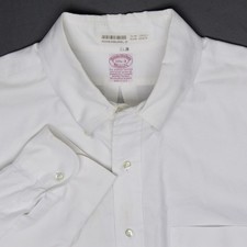 VTG 90s Brooks Brothers Oxford Cloth Button Down Shirt Mens 17.5 33 White Spots