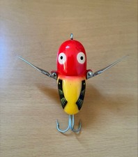 Heddon Crazy Crawler Old Lure Red Head YRH Vintage Fishing Bait