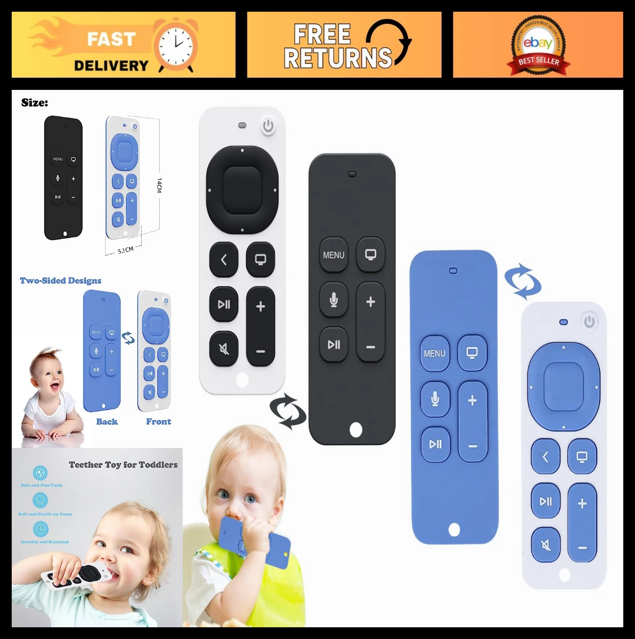 Silicone Teething Toy for Babies - Soft Remote Control Shape, Sensory Chew Toy 3
Opens in a new wind